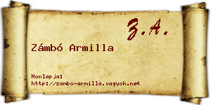 Zámbó Armilla névjegykártya